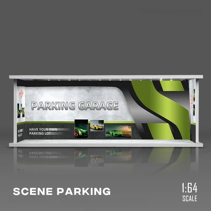Diorama 1/64 Model Car Assemble Parking Lot Display Scenery Vehicle Garage  Gifts