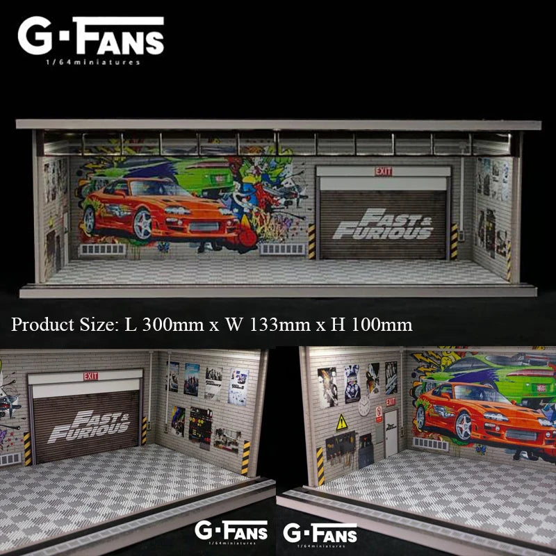 G-Fans 1:64 Assemble Diorama LED Lighting Garage – EVOSparks Diecast