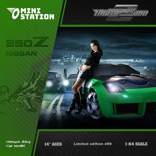 Mini Station 1:64 Nissan 350z Need fo Speed Underground Diecast Model Car