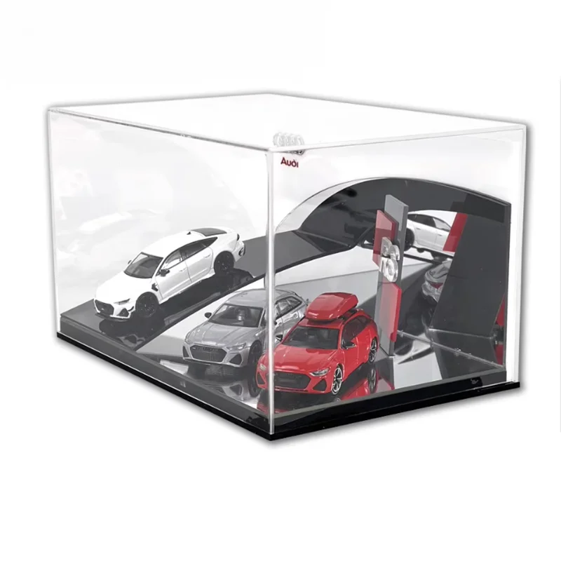 Scene Storage 1/64 Curve Acrylic Scene Storage Box Toy Car Display Shelf Diorama ...