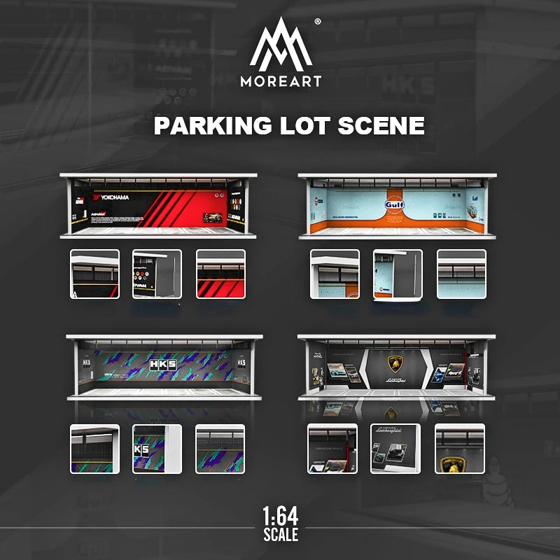 MoreArt 1:64 Gulf / HKS /Michelin /Advan Parking Garage Light Edition Diorama