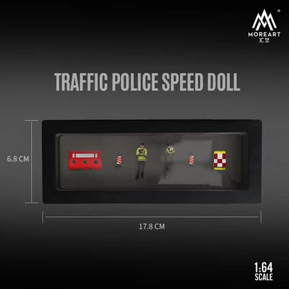 MoreArt 1:64 Traffic police speed Figure Model Display Set 6 PCS per Pack
