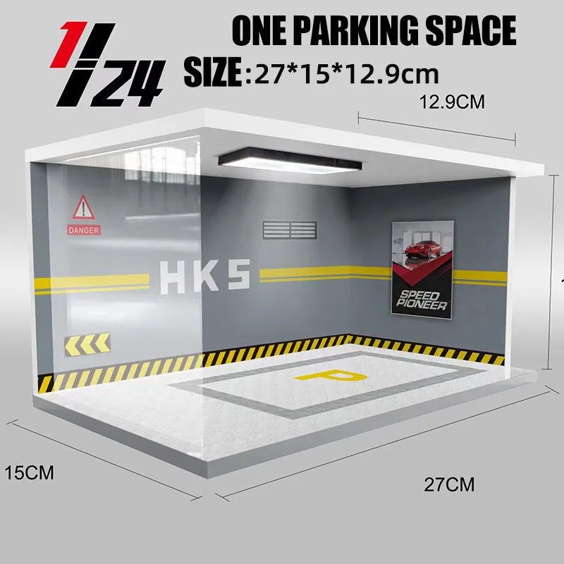 1/32 1/24 1/18 Scale Lighting Parking Lot Assembly Car GarageDiorama