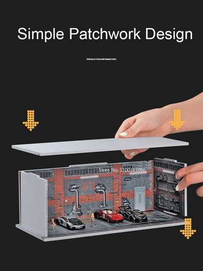1:64 Parking Lot Scene Car Model Diorama