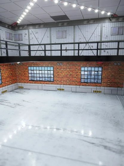 1/64 Diorama Car Garage Model LED Lighting City Store Parking Lot Scene Model Diorama Car model Garage Model LED Lighting