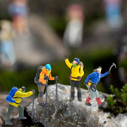 1/4 Pieces 1:87 Scale/1:64 Scale Miniature Model Climbing Figures Scene