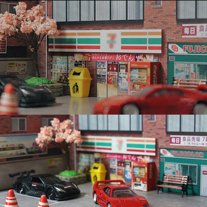 Diorama 1:64 Model Car Parking Lot Station Scenery Vehicle Garage Display Gifts