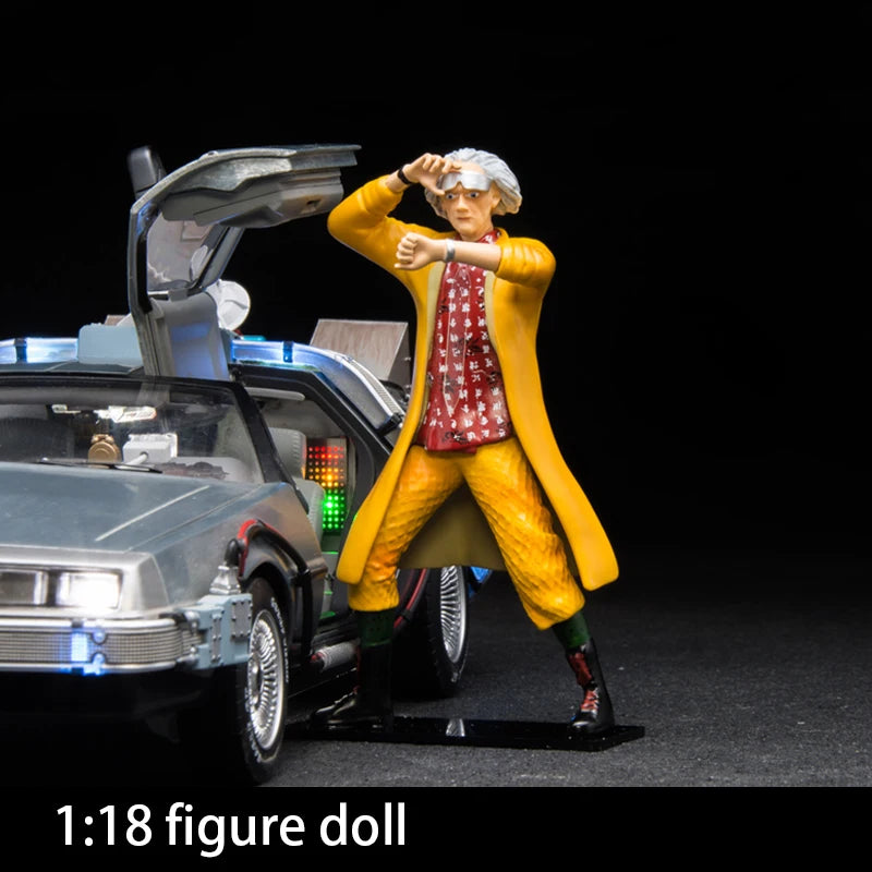 Brown & Marty Figure Doll 1/18 Back To The Future DeLorean Figure Diorama