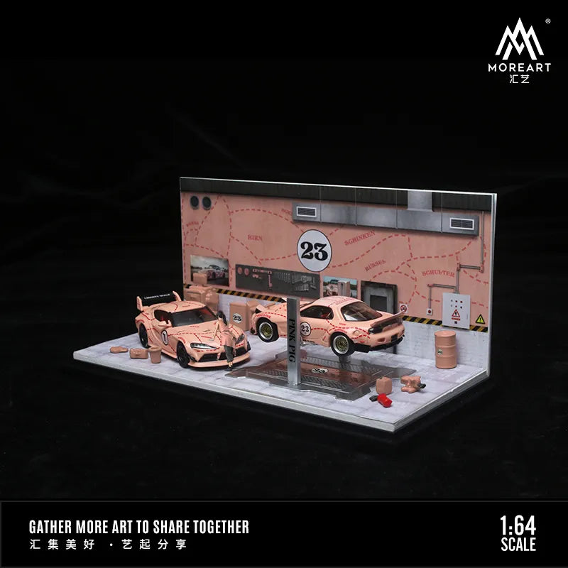 MoreArt 1:64  Auto Maintenance Shop Diorama with Resin Figure & Fittings