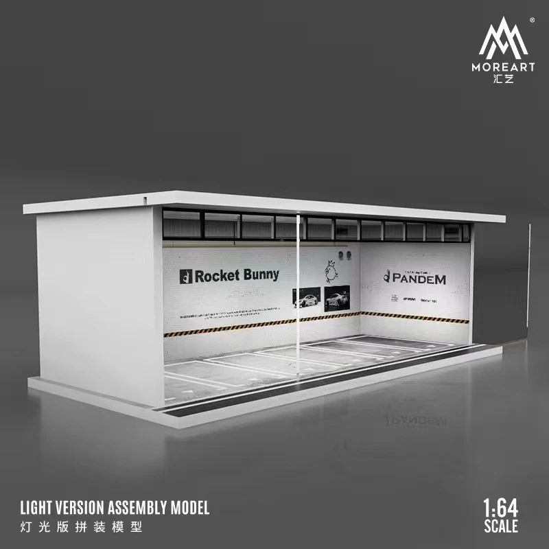 MoreArt 1:64 Assemble Diorama LED Lighting Garage USB Power Model Car Station - New Versions 2