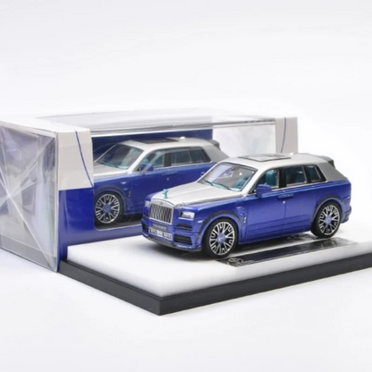 TIME MICRO 1:64 Rolls-Royce Cullinan Blue w Silver Roof Diecast Model Car Collection