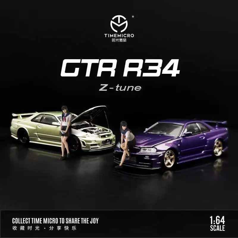 Time Micro 1:64 Nissan GTR R34 Z-Tune Diecast-Openable Hood Diecast Model Car Fast & Furious