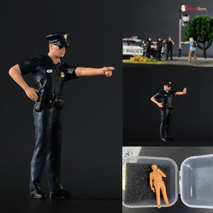 Handmade 1/64 1/43 1/87 American police Painted Diorama Figure