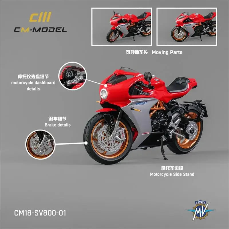 CM MODEl 1:18 MV Agusta F3Rosso / Superveloce 800 2022 Diecast