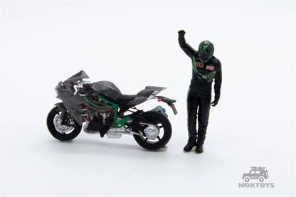 MoreArt 1:64 Kawasaki motos Racer figure set