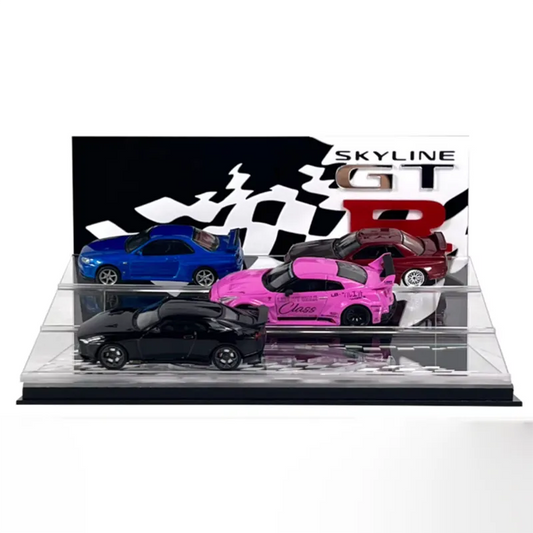 1/64 GTR Acrylic Scene Storage Box Toy Car Display Shelf Diorama
