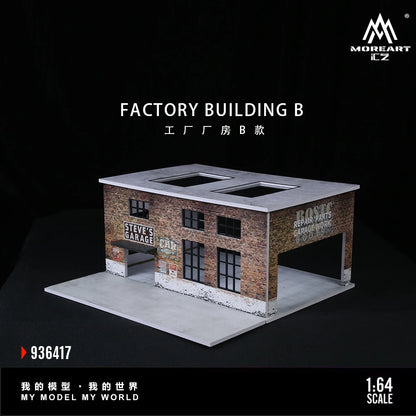 Diorama 1/64 Car Garage Model LED Lighting  City Factory Car Parking Lot Scene Building Display Model Toys