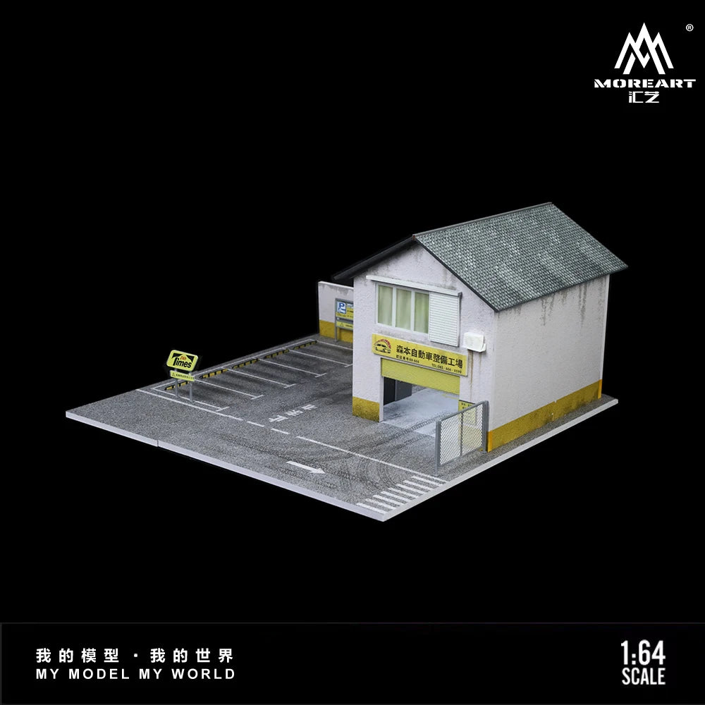 Diorama 1/64 Car Garage Model LED Lighting  City Factory Car Parking Lot Scene Building Display Model Toys