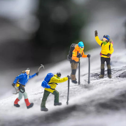 1/4 Pieces 1:87 Scale/1:64 Scale Miniature Model Climbing Figures Scene