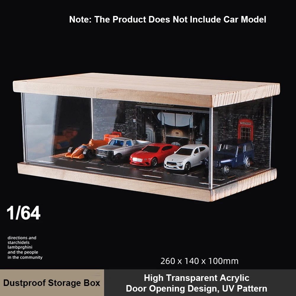 1:32 Slot Car Display Case Box Wooden Parking Model Storage 1 24