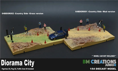 BM Creations 1:64 BMC-Diroma City -001 Country Side Mud Version /Grass Version Diecast Model Car