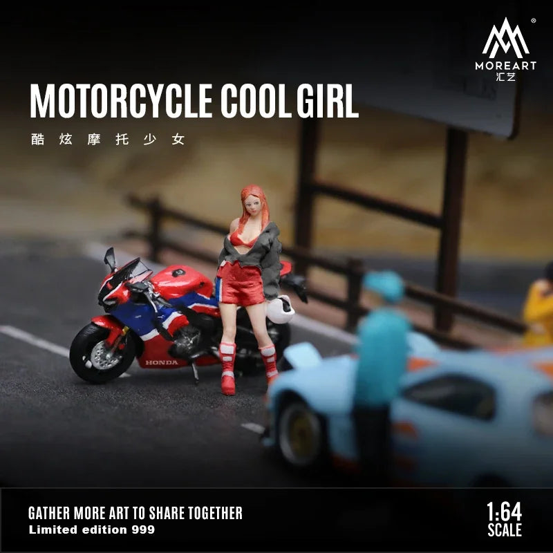 TIME MICRO MoreArt1:64 Motorcycle Cool girl figure set