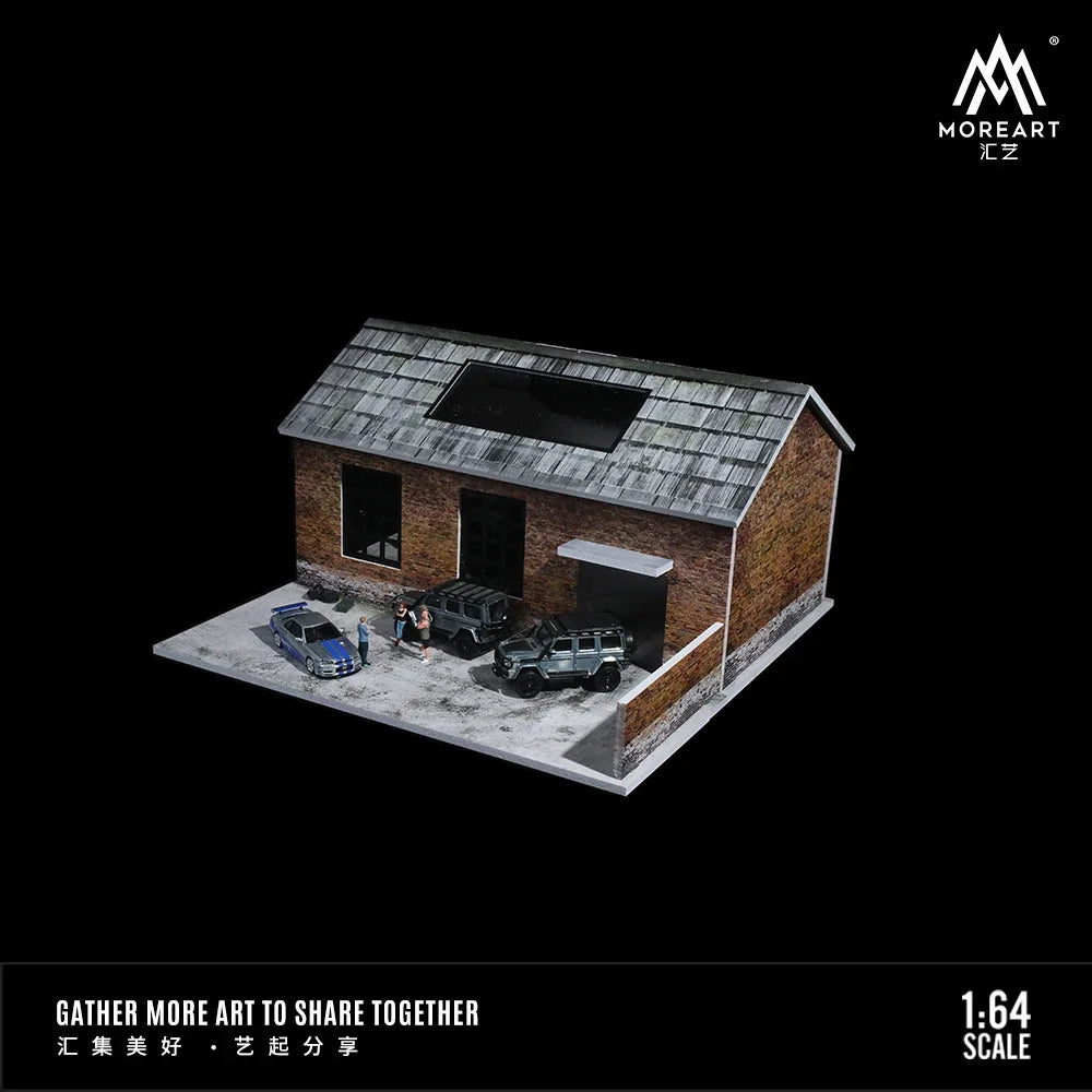 More Art 1:64 Parking Lot Diorama, Old Factory Lighting Diorama for Display&Collection&Gift