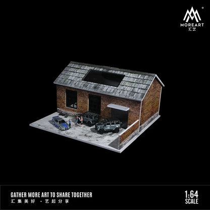 More Art 1:64 Parking Lot Diorama, Old Factory Lighting Diorama for Display&Collection&Gift