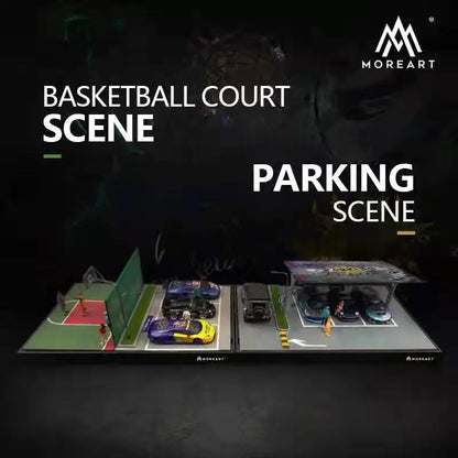 MoreArt 1:64 Assemble Diorama LED Lighting Model Car Garage Station - 2 Versions