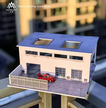 Diorama 1/64 Car Garage Model LED Lighting  City Factory Car Parking Lot Scene Building Display Model Toys