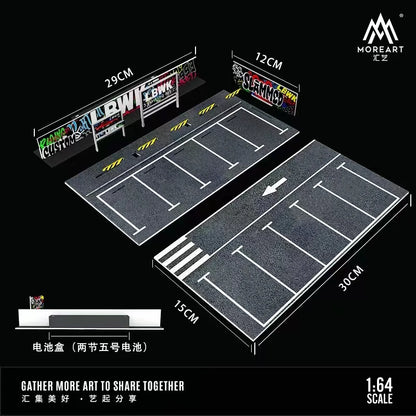 MoreArt 1:64 Assemble Diorama Parking Lot LED
