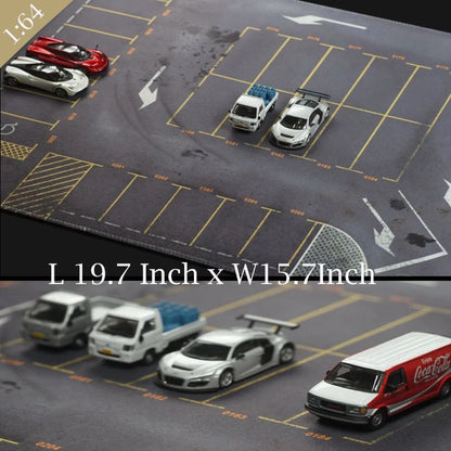 Table Mat 1:64 Model Car Parking Lot Display Station Mouse Pad Scene Diorama