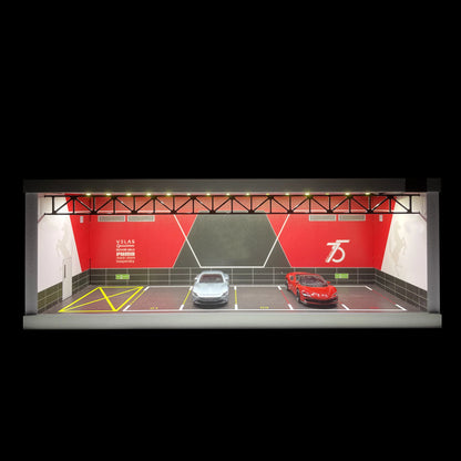 1:64 Car Models Parking lot Solid Parking Garage Model With lights And Acrylic Dust Cover Diorama