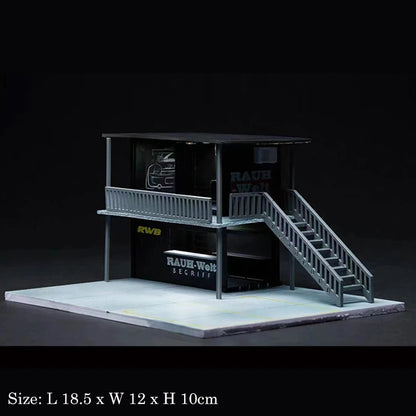 Assemble LED Diorama 1:64 Model Car Parking Lot Station Garage Display Collection - Subway & RWB Double Deck Diorama