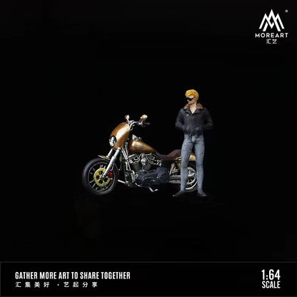 MoreArt 1:64 Resin Motorbike Trendy Man Figure Set