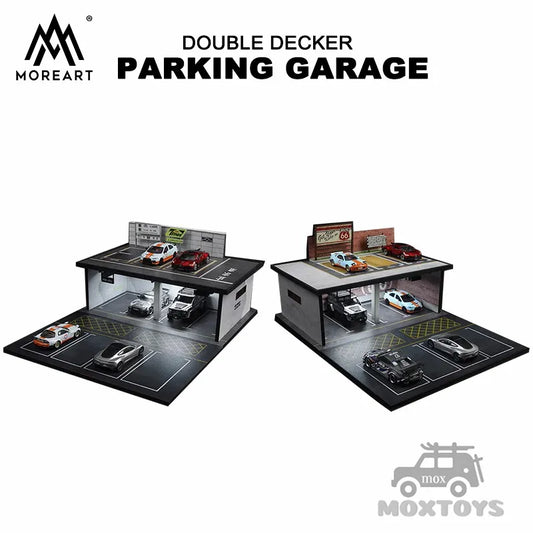 MoreArt 1:64 Diorama Double-Decker Parking Garage Scene