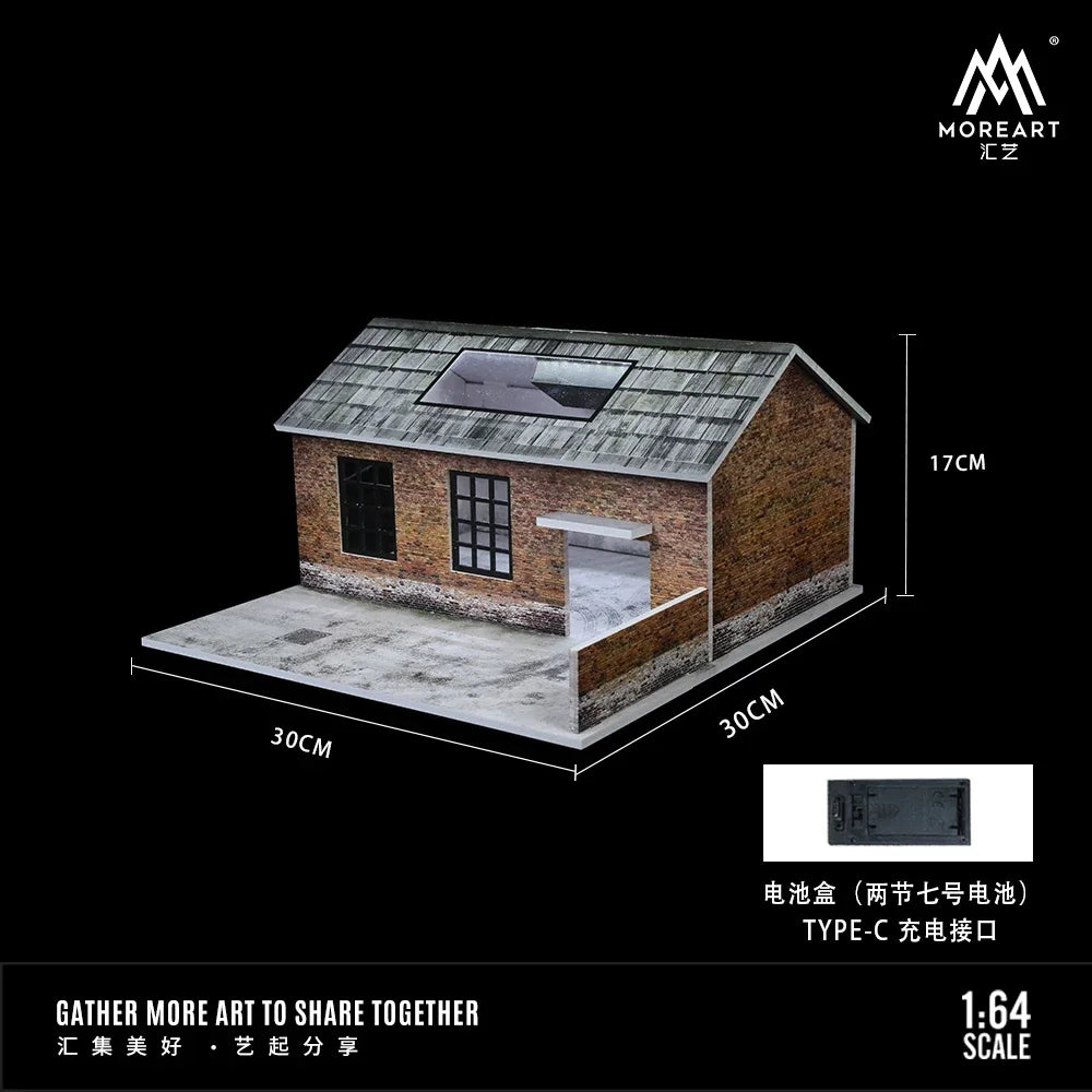 More Art 1:64 Parking Lot Diorama, Old Factory Lighting Diorama for Display&Collection&Gift