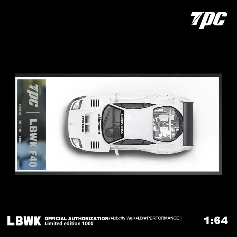 TPC 1:64 LBWK F40 white ordinary / Luxury Diecast Model Cars