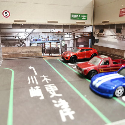 Diorama 1/64 Scenery Model Car Basement Parking Lot Display Garage Diorama