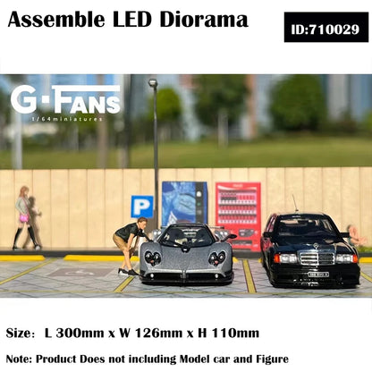 G-Fans 1:64 Assemble LED Diorama Model Car Display Station-710029