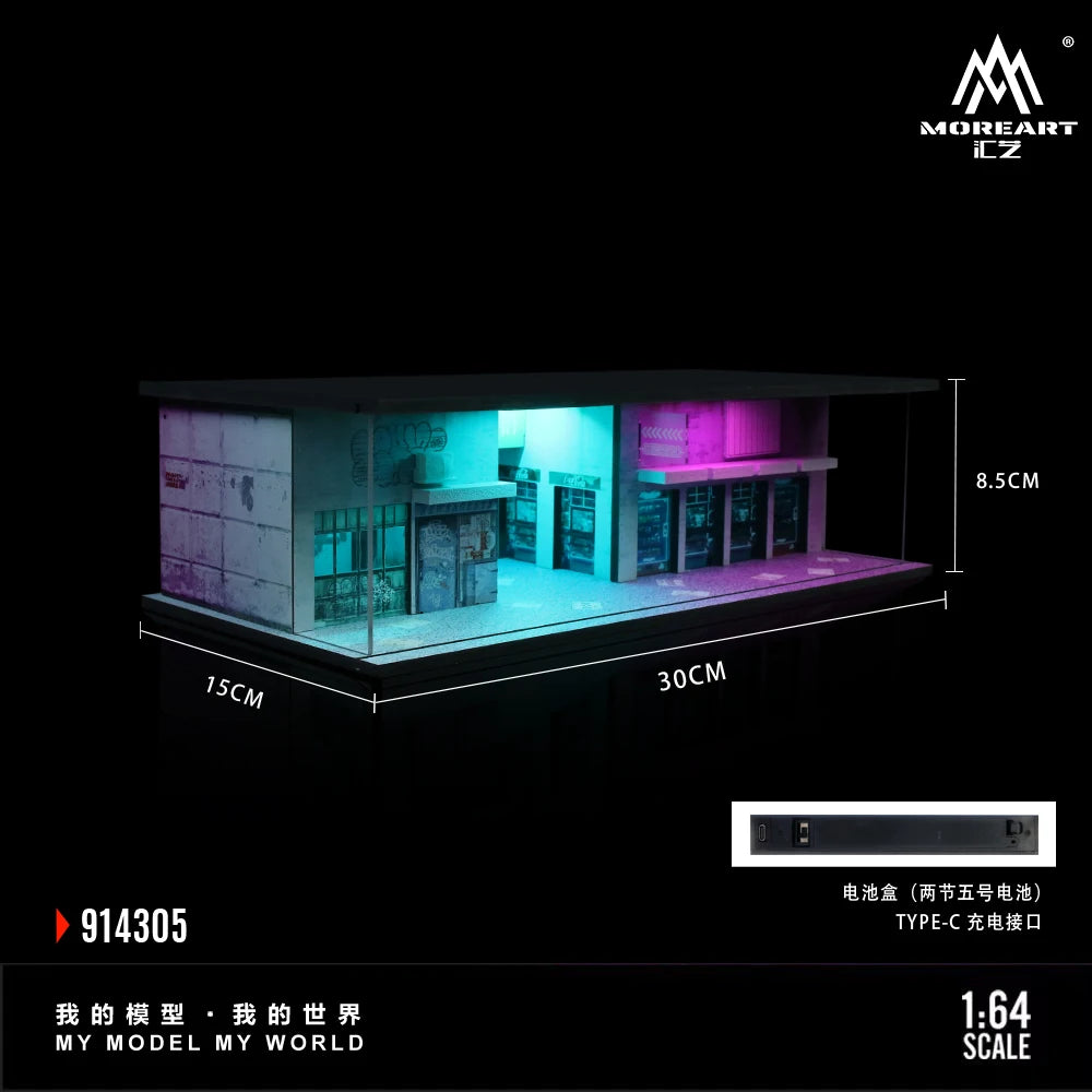 More Art 1:64 03 Parking Lot Diorama, Light Version Diorama for Display&Collection&Gift