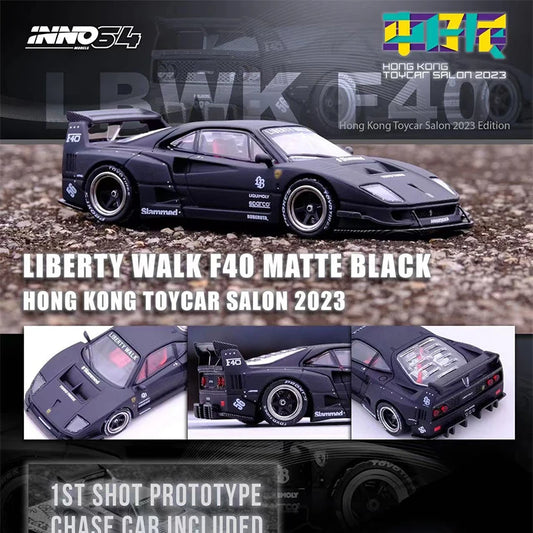 INNO In Stock 1:64 LBWK F40 Matte Purple Hong Kong Toycar Salon 2023 Diecast Model