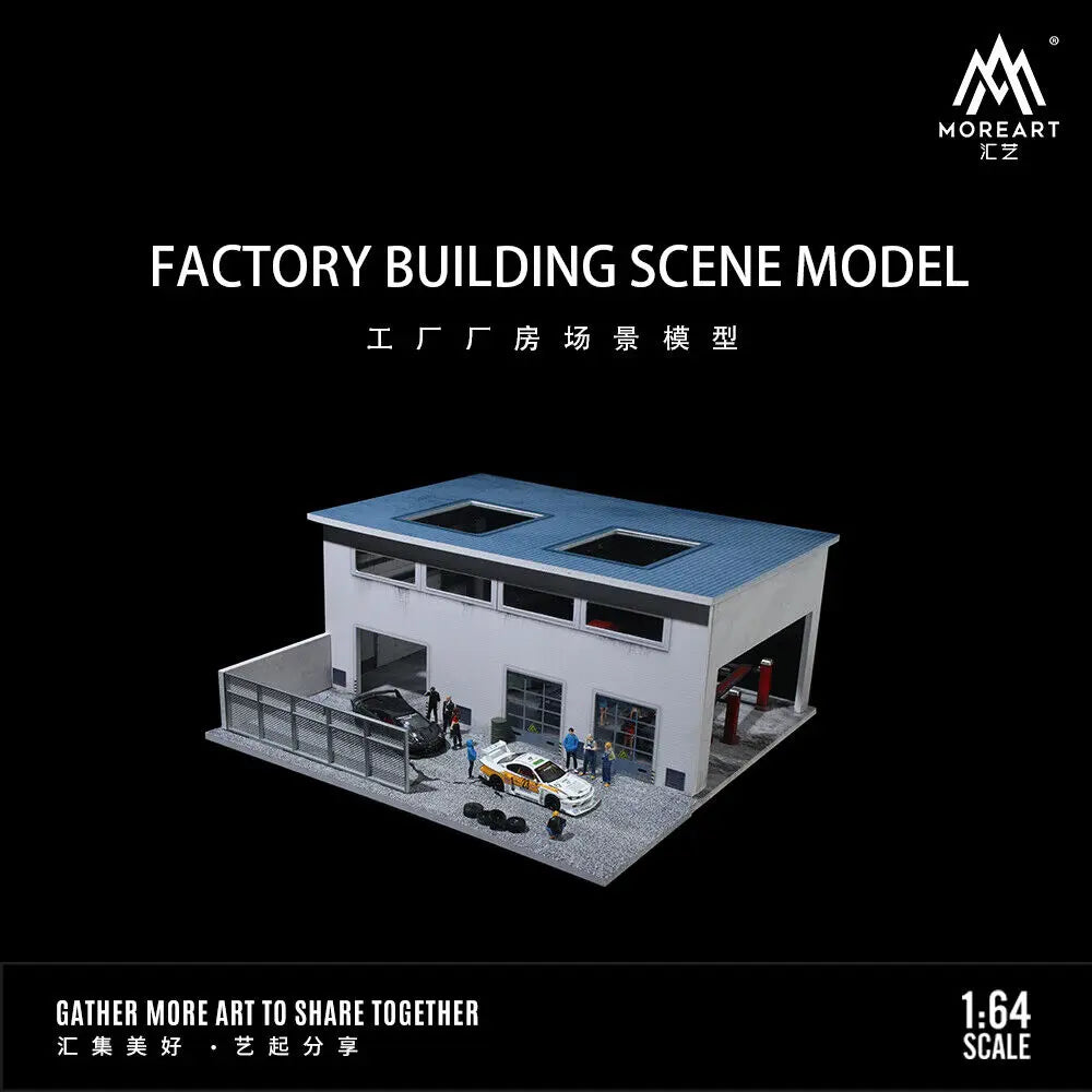 Diorama 1/64 Car Garage Model LED Lighting  City Factory Car Parking Lot Scene Building Display Model Toys