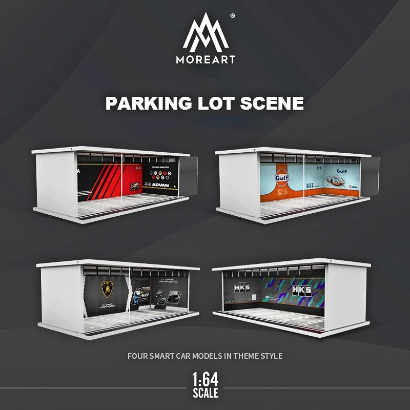 MoreArt 1:64 Gulf / HKS /Michelin /Advan Parking Garage Light Edition Diorama