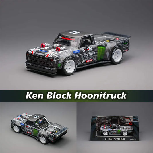 SW In Stock 1:64 Ken Block Hoonitruck F150 Tianmen Mountain Drift Diecast Car Model