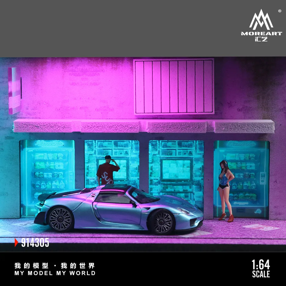 More Art 1:64 03 Parking Lot Diorama, Light Version Diorama for Display&Collection&Gift