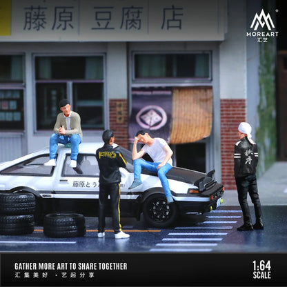 MoreArt 1:64 Initial D movie version 4 person doll figures set