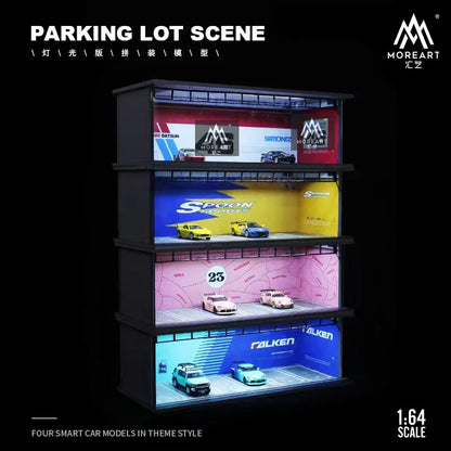 MoreArt 1:64 Assemble Diorama LED Lighting Garage USB Power Model Car Station