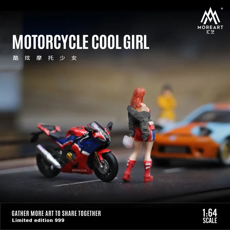 TIME MICRO MoreArt1:64 Motorcycle Cool girl figure set