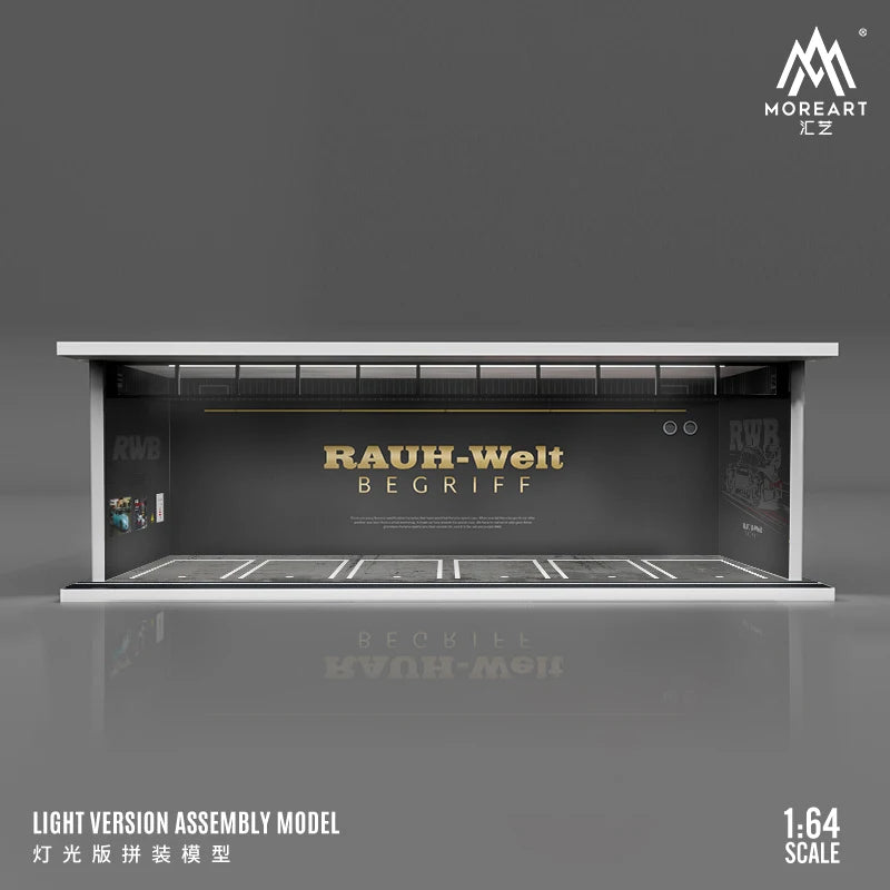 MoreArt 1:64  LBWK/RWB/Rocket Bunny/Mansory Garage Diorama with Light
